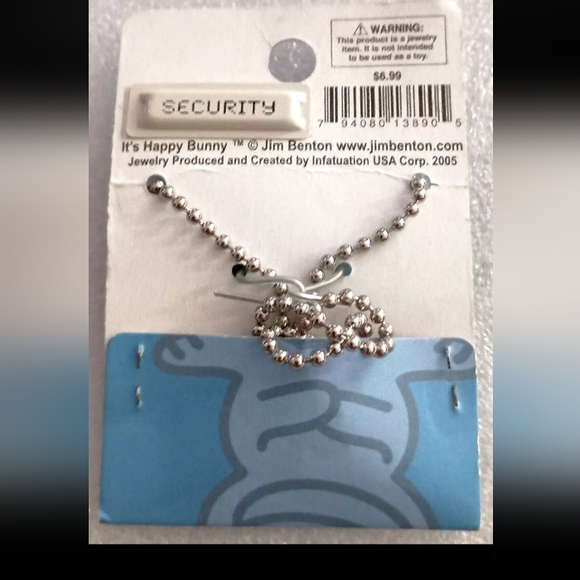 Vintage Happy Bunny "Cute But Kind Of Evil" Necklace 2006 NOS New MOC - Picture 3 of 3